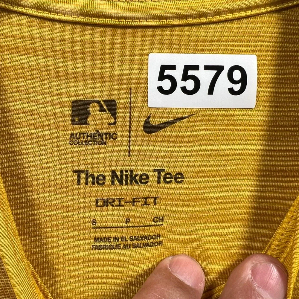 Nike San Diego Padres MLB Authentic Collection Dri-FIT Shirt Yellow Mens Small